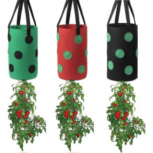 Pack Hanging Planter Bags for Tomatoes, Strawberries and Vegetables, Multicolor Upside Down with 12 Growing Holes and Handle, Hanging Bag for Tomatoes