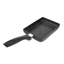 Induction Hob Non-Stick Square Frying Pan for Eggs – Black Kitchen Cookware, 24cm Size, Durable Material