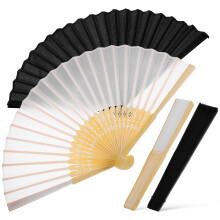 4 Pcs Handheld Fan Chritmas Gifts Ancient Blank Silk Cloth Miss