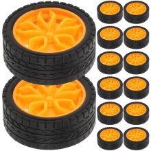 Plastic Toy Wheels Orange Rubber 28pcs Toy Wheels