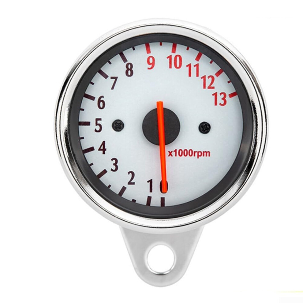Motorcycle Speedometer Meter Digital Odometer Tachometer Led 1.3 Inch 16000 Rpm Compatible With Most Bikes Light/White 6038364041630
