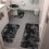 (Black) Colorful Bath Mat Set 4pcs 5