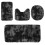 (Black) Colorful Bath Mat Set 4pcs 1