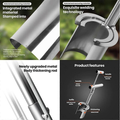 Upgraded Bulb Planter Tool, Plant and Fruit Seedling Transplanter Planting Tool with Long Handle Soil Sampler (2 Pcs) 2