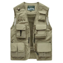 (khaki, EU L=Tag XL) NEW Men Multi Pocket Workwear Vest Waistcoat Fishing Gilet Fisherman Utility Top