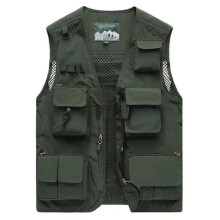 (army green, EU 3XL=Tag 4XL) NEW Men Multi Pocket Workwear Vest Waistcoat Fishing Gilet Fisherman Utility Top