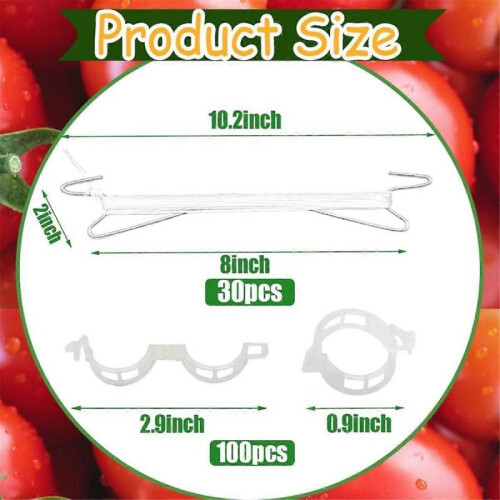 Tomato Hooks with String,Plant Support Clips,Tomato Support Hook for Climbing Plants,Tomato Holder Hooks 2