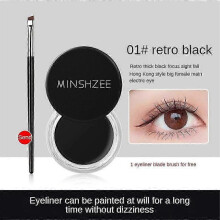 (black and brush) Black and Brown Gel Eyeliner Set Water Proof Smudge Proof, Last for All Day Long
