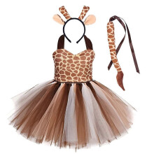 (9T10T) Halloween Flickor Djur Liten Brun Giraff Cosplay Kostym Barn Festival Kostymer Födelsedag