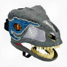 (Graublau) Jurassic Dinosaurier-Maske für Halloween-Party-Verkleidung, Dino-Cosplay-Kostüm mit beweglichem