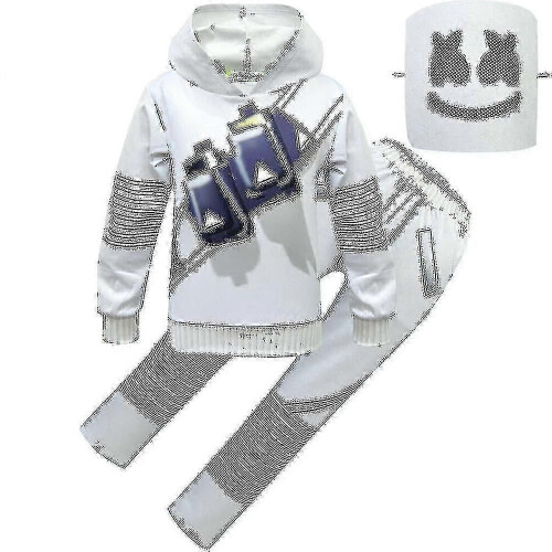 Παιδικά Αγόρια Κορίτσια Marshmello DJ LED Μάσκα Φούτερ με Κουκούλα Cosplay Κοστούμι Πάρτι 2