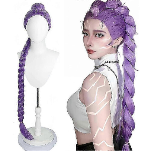 Syntetisk cosplayperuk för flickor - Perfekt för maskeradfester och rollspelsevenemang 1