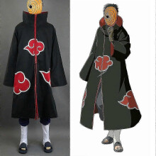 Naruto Akatsuki Tobi Uchiha Obito Cosplay Kostium Robe Peleryna Płaszcz z Maską Żywiczną