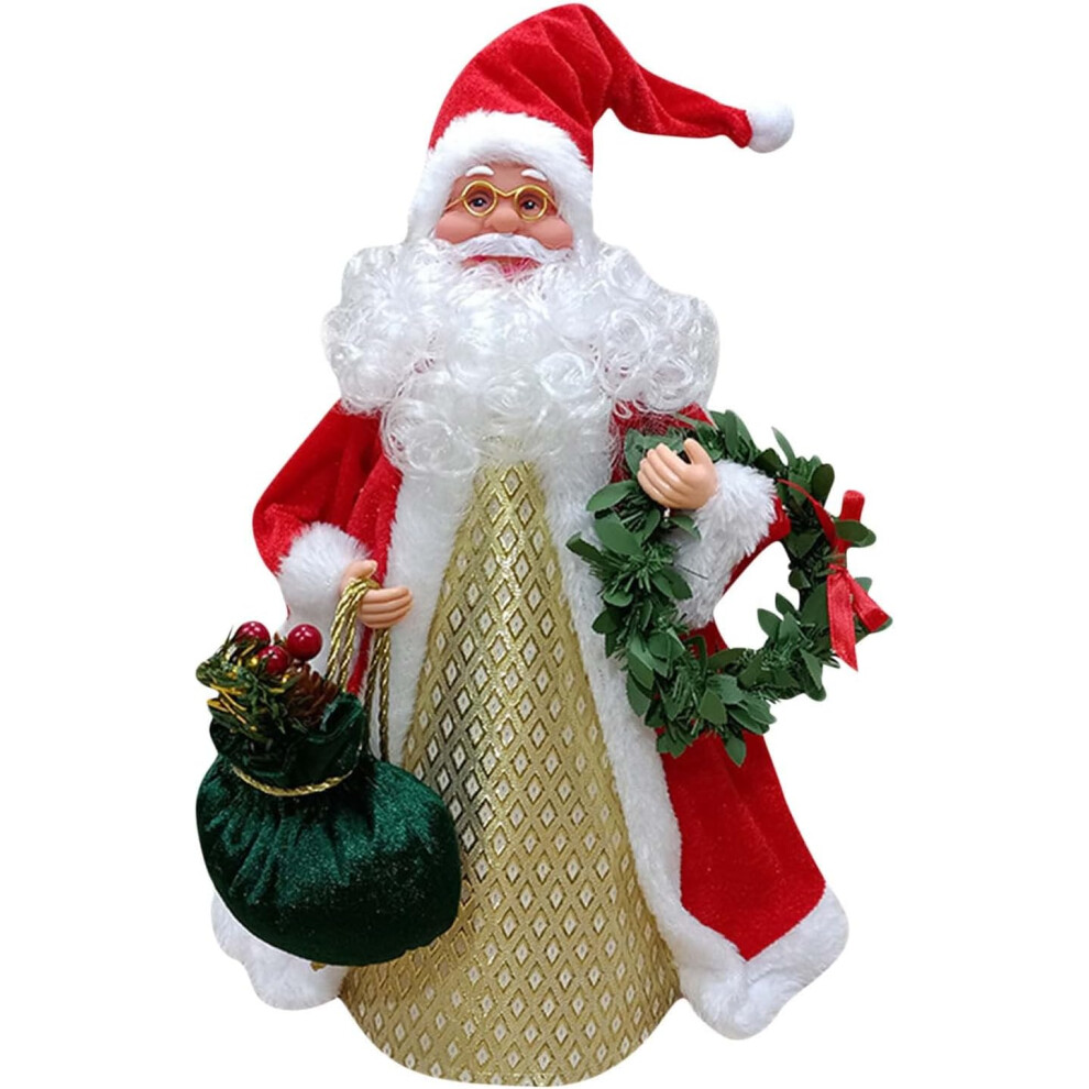 (C) Christmas Decorations Xmas Tree Ornaments Christmas Tree Hat Tree Top Star Santa Claus Ornaments Forest Elderly Tree Top Topper Christmas Decor Fo