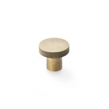 (38mm Knob) Antique Brass Cabinet Knurled Edge Knob Circular