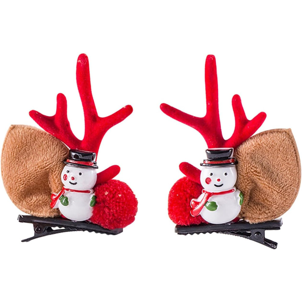 (A) Christmas Decorations Christmas Hanging Decoration Children's Christmas Deer Horn Hair Clip Christmas Hair Clip Cute Clip Hair Clip Hair Clip Xmas