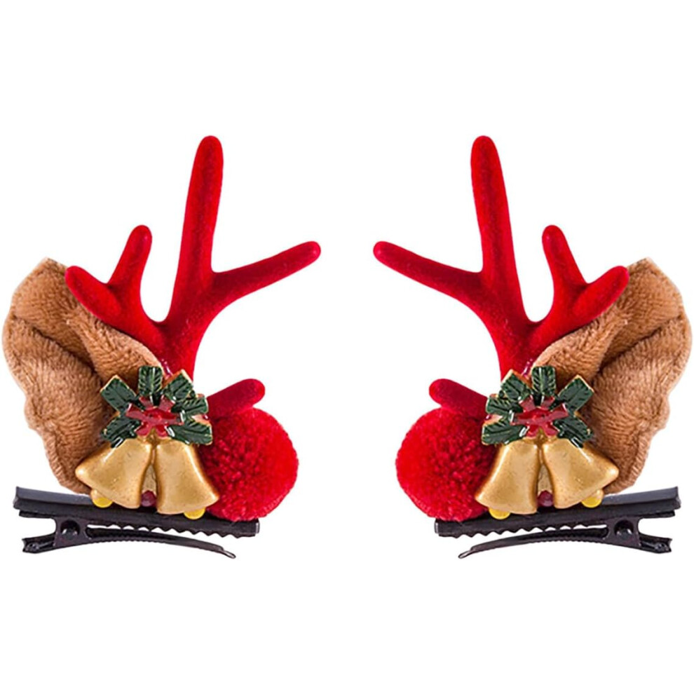 (H) Christmas Decorations Christmas Hanging Decoration Children's Christmas Deer Horn Hair Clip Christmas Hair Clip Cute Clip Hair Clip Hair Clip Xmas