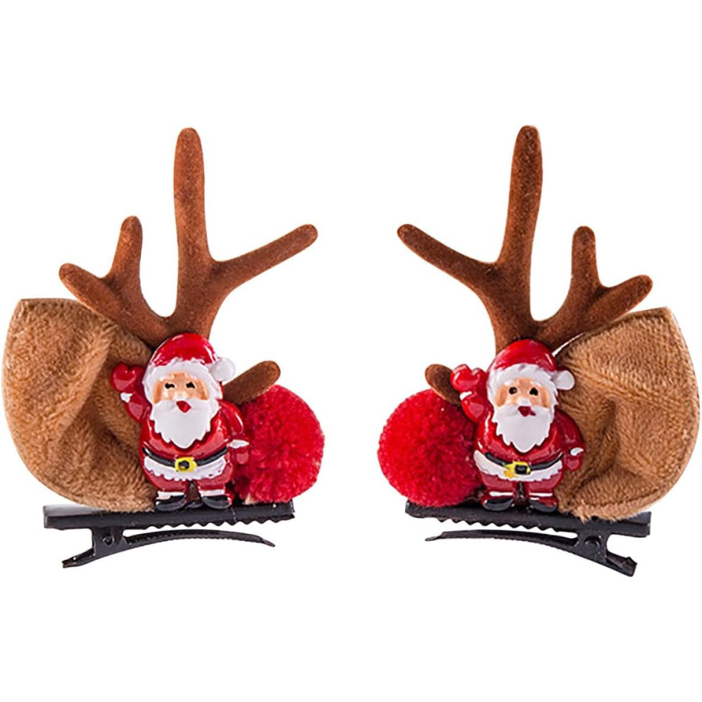 (F) Christmas Decorations Christmas Hanging Decoration Children's Christmas Deer Horn Hair Clip Christmas Hair Clip Cute Clip Hair Clip Hair Clip Xmas