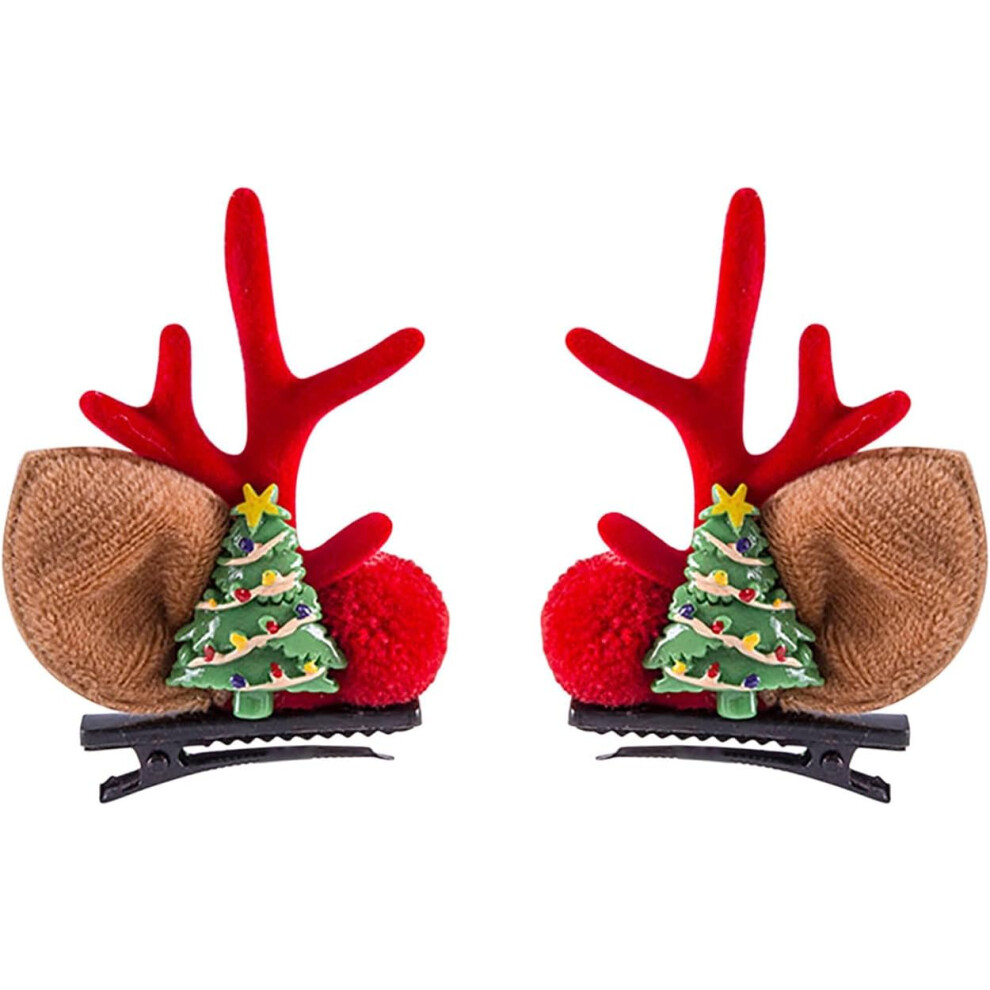 (J) Christmas Decorations Christmas Hanging Decoration Children's Christmas Deer Horn Hair Clip Christmas Hair Clip Cute Clip Hair Clip Hair Clip Xmas