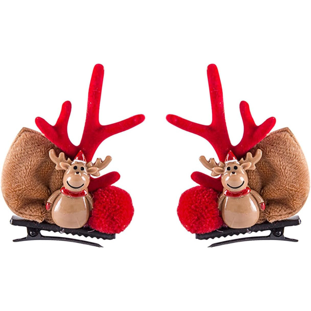 (G) Christmas Decorations Christmas Hanging Decoration Children's Christmas Deer Horn Hair Clip Christmas Hair Clip Cute Clip Hair Clip Hair Clip Xmas