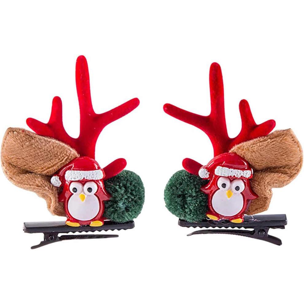 (D) Christmas Decorations Christmas Hanging Decoration Children's Christmas Deer Horn Hair Clip Christmas Hair Clip Cute Clip Hair Clip Hair Clip Xmas
