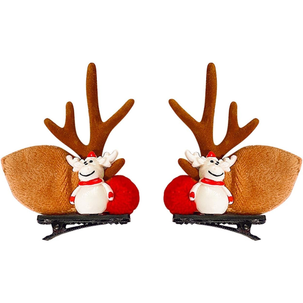 (K) Christmas Decorations Christmas Hanging Decoration Children's Christmas Deer Horn Hair Clip Christmas Hair Clip Cute Clip Hair Clip Hair Clip Xmas