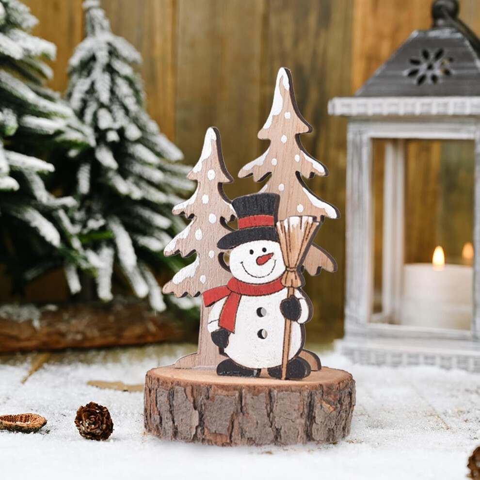 (C) Christmas Ornaments Sale Xmas Decorations Wooden Christmas Decoration Desktop Ornament for Christmas Party Decorations Outdoor Indoor Hanging Orna