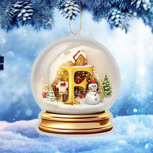 (F) Acrylic Yellow Crystal Ball Ornament for Christmas Tree, Wedding, Party - Outdoor/Indoor, Home Decoration