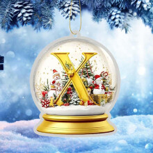 (X) Acrylic Yellow Crystal Ball Ornament for Christmas Tree, Wedding, Party - Outdoor/Indoor, Home Decoration