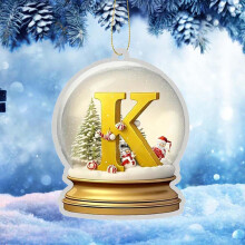 (K) Acrylic Yellow Crystal Ball Ornament for Christmas Tree, Wedding, Party - Outdoor/Indoor, Home Decoration