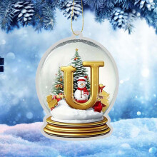 (U) Acrylic Yellow Crystal Ball Ornament for Christmas Tree, Wedding, Party - Outdoor/Indoor, Home Decoration