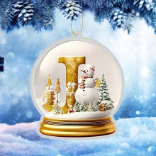 (J) Acrylic Yellow Crystal Ball Ornament for Christmas Tree, Wedding, Party - Outdoor/Indoor, Home Decoration