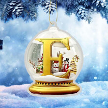 (E) Acrylic Yellow Crystal Ball Ornament for Christmas Tree, Wedding, Party - Outdoor/Indoor, Home Decoration