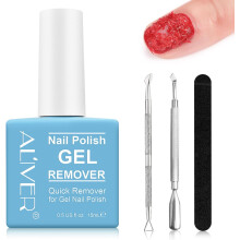 Gel Nail Polish Remover Kit - with Metal Tools & 100/180 Emery Board