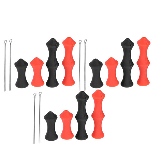 Silicone Bow String Protector & Finger Guard, Black & Red, 2 Sizes 1