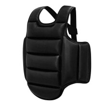 Karate Guard Chest Rib Shield Protector Vest for Boxing Taekwondo Sparring Training Black XS for Men Women Kids