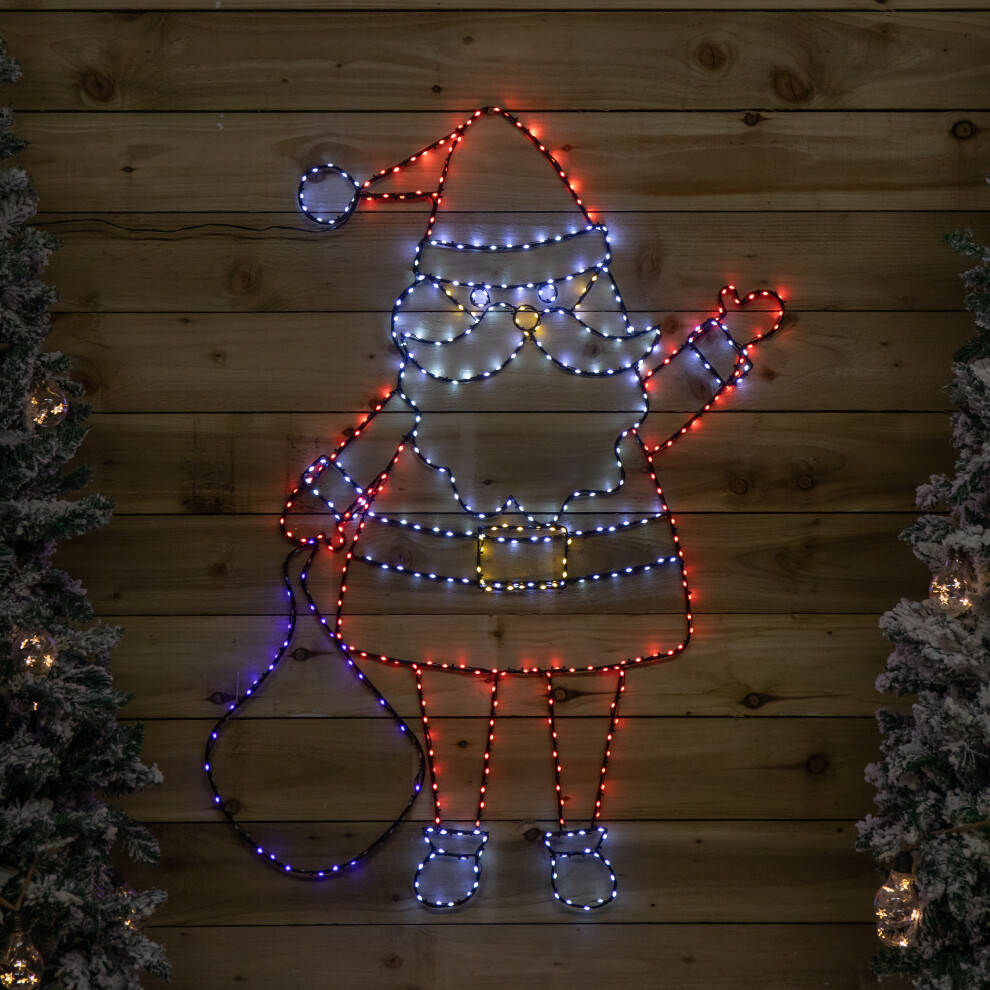Premier 1.18M X 88Cm Up Flexibright Santa Decoration With 469 Twinkling Multi-Coloured Leds Light