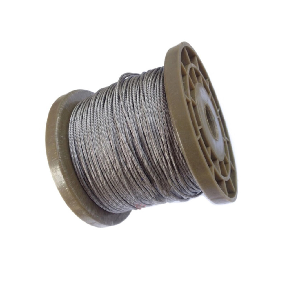 304 Stainless Steel Stranded Wire Rope 100 Meters 0.6-2Mm Diameter Rustproof Lifting Line 7X7 Structure 6038364044068