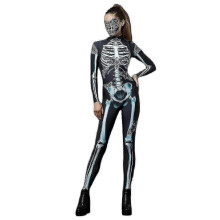 Damski kombinezon 3D szkieletu na Halloween, kostium cosplay body