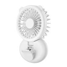 Light Fan Clip USB Night Fill Light for Outdoor Office Use, Quiet Small White Desk Lamp with Adjustable Brightness