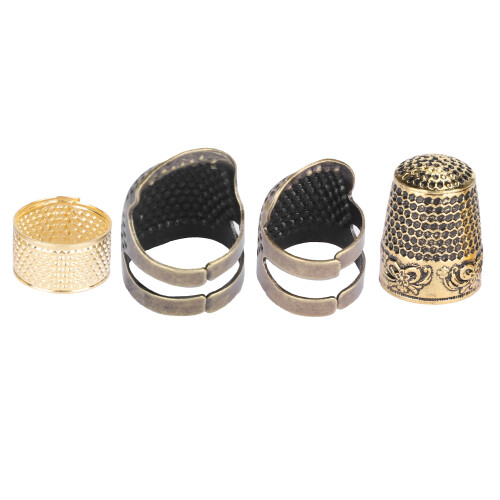 4pcs Sewing Thimble Set Brass Fingertip Protector