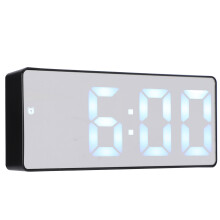 Zeitgemäße Desktop-LED-Wecker mit Spiegel, 4,3'' Display für das Schlafzimmer