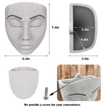 Garden Mask Flower Pot Desktop Wall Decoration Ornament Gift Resin Handicraft Flower Pot