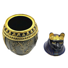 Pet Urn - Egyptian Cat Cremation Urn with Engraved Resin Base for Memorial Burial and Sympathy Remembrance