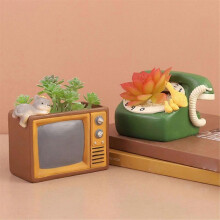 Flower Pot Retro Camera Succulent Plant Container Home Garden Decoration Desktop Ornaments Flower Bonsai