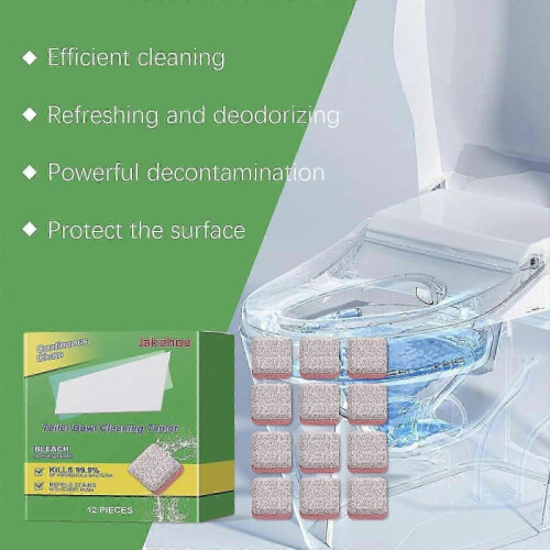 Effervescent Toilet Cleaner Tablets - Powerful Deodorizer & Stain Remover, 12 Pack 2
