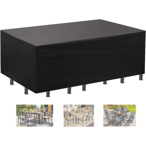 Capa de mesa retangular resistente para pátio 111x74x28 600D resistente Ox compatível com mesa de jantar e cadeiras à prova d'água para uso