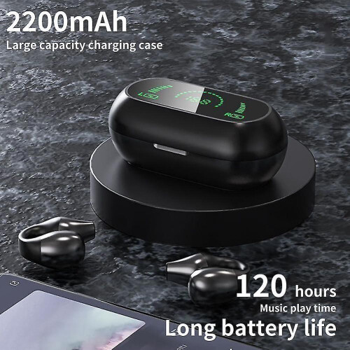 （black)Earclip Headphones Bluetooth Bone Conduction, Painless Comcompatible withtable Wireless Earbuds 2