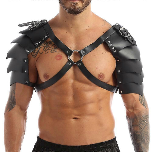 Ανδρικά λουριά Steampunk Gothic Pu Δερμάτινα Διπλά θωρακισμένα ώμου Αγκράφες Σώματος Σ 1