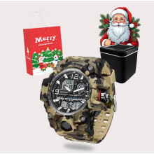 (Yellow White)2025 Christmas gift 3359 Outdoor Sports Watch Waterproof Camouflage Electronic Watch